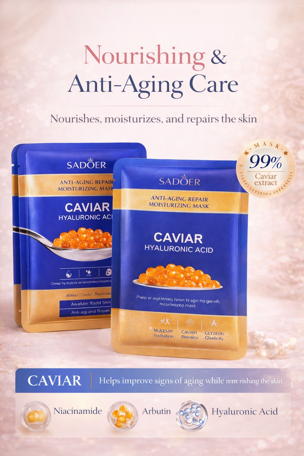 Caviar Hyaluronic Intensive Facial Mask Set